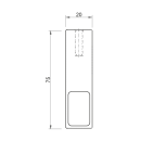 Endhalter-Paar eckig für Rohr 25 x 15 mm Edelstahl schwarz