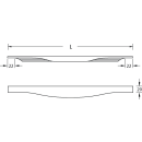 Aluminum edge handle for grooving Streamline-N stainless steel look 246 mm