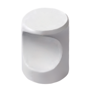 Möbelknopf Riff 18 mm Messing weiß beschichtet