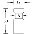 Möbelknopf "Spin-M", D=12 mm H=30 mm, Messing poliert