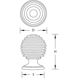 Möbelknopf Messing GAGA 30 mm Messing poliert