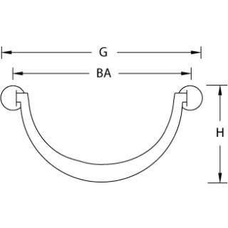 Möbelgriff ARKADE-H, H=40 mmBA=75 mm, Messing poliert