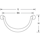 Möbelgriff "ARKADE-H", H=40 mmBA=75 mm, Messing poliert