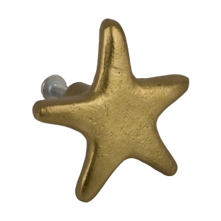 Möbelknopf Messing STAR Altgold 70 mm