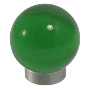 Möbelknopf Glases Ball 25 mm Edelstahl poliert grün