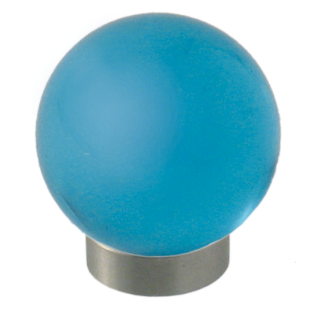 Möbelknopf Glases Ball 25 mm Edelstahl matt hellblau