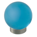 Möbelknopf Glases Ball 25 mm Edelstahl matt hellblau