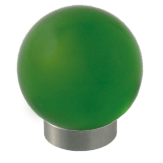 Möbelknopf Glases Ball 25 mm Edelstahl matt grün
