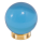 Möbelknopf Glases Ball 25 mm Messing poliert hellblau