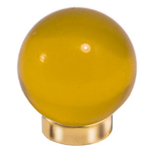 Möbelknopf Glases Ball 25 mm Messing poliert gelb