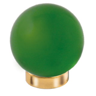 Möbelknopf Glases Ball 25 mm Messing matt grün