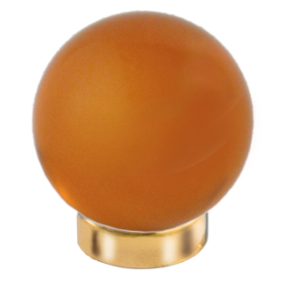 Möbelknopf Glases Ball 25 mm Messing matt orange