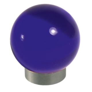Möbelknopf Glases Ball 30 mm Edelstahl poliert dunkelblau