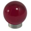 Möbelknopf Glases Ball 30 mm Edelstahl poliert dunkelrot