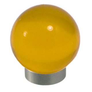 Möbelknopf Glases Ball 30 mm Edelstahl poliert gelb