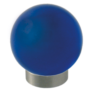 Möbelknopf Glases Ball 30 mm Edelstahl matt dunkelblau