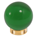 Möbelknopf Glases Ball 30 mm Messing poliert grün