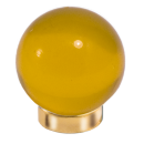 Möbelknopf Glases Ball 30 mm Messing poliert gelb