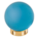 Möbelknopf Glases Ball 30 mm Messing matt hellblau