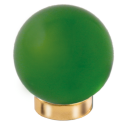 Möbelknopf Glases Ball 30 mm Messing matt grün