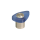 Möbelknopf "VERANO K44", Glas blau, Edelstahl matt