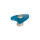 Möbelknopf "VERANO K48", Glas blau, Edelstahl matt