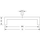 Möbelgriff CUBE LINE D=10x10 mm Edelstahl matt BA=64 mm