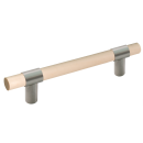 Furniture handle wood RELIX-H BA=128 mm maple matt stainless steel