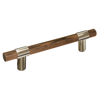 Furniture handle wood RELIX-H BA=128 mm wenge polished stainless steel