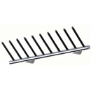 Tie rack "GURT" G=300 mm, 10 hooks, stainless steel