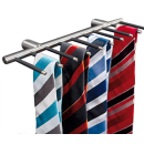 Tie rack "GURT" G=300 mm, 10 hooks, stainless steel