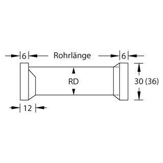 Stangenlager-Paar,  RD=30 mm, Edelstahl matt