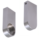 Bracket for clothes rail stainless steel RS End bracket left D=22 mm H=75 mm Stainless steel matt