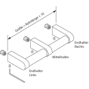 Halterung für Kleiderstange Edelstahl RS Endhalter links D=22 mm H=75 mm Edelstahl poliert