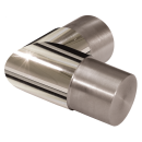 Angle connector W 90, RD=30 mm, polished stainless steel