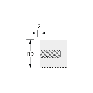Rohrabschluss E11 mit Einsatz,RD=22 mm, Edelstahl matt