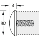 Rohrabschluss R21 mit Einsatz,RD=30 mm, Edelstahl matt