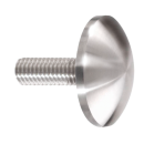 Pipe end cap R21 with insert, RD=30 mm, satin stainless steel