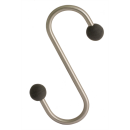 S-hook GK 1, w.rubber balls RD=30 mm, satin stainless steel