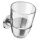 Glass toothbrush tumbler with holder METRIC