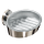 METRIC soap holder with screw-on glass dish polished stainless steel