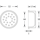 Lüftung "Open-Line 3", D=50 mmLochung 2,5 mm, Edelstahl matt