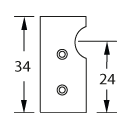 Rohrhalter für Reling System E 12 Endhalter links Edelstahl poliert