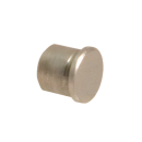End cap for 12 mm pipe, height 10 mm, satin stainless steel