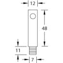 Reling Halter RHA 7 für Stangendurchmesser 7 mm für Holzplatte Edelstahl matt