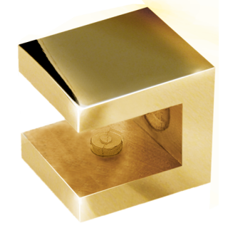Glass plate holder CUBE GT 20E stainless steel polished brass