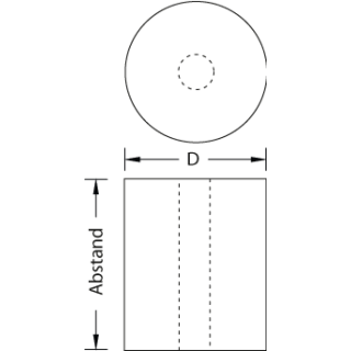 Abstandhalter Edelstahl DISTANZ UFH 50 mm Abstand=50 mm poliert