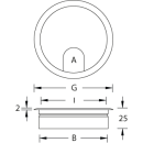 Kabeldurchlass Kabeldurchführung VOLT 5 G=70 mm (Bohrung 60 mm) PVD Messing poliert