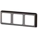 Clip-on cover frame, black, 3-gang, for ZYP device inserts