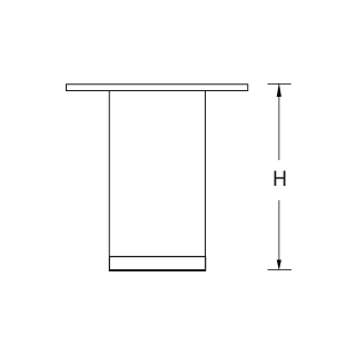 Tischfuß TUBULAR, D50/H450 mm Edelstahl matt, PVC-Abschluß